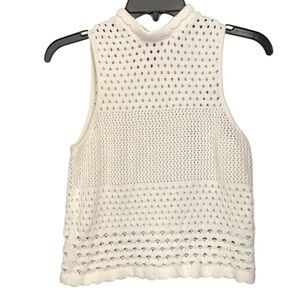 Small & Other Stories Ivory Loose Knit Crochet Sleeveless Tank Top